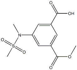 3-(Methoxycarbonyl)-5-[methyl(methylsulphonyl)amino]benzoic acid 结构式