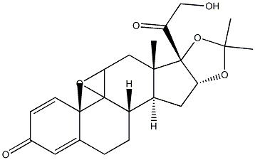 9A,11-EPOXY-21-HYDROXY-16A,17A-ISOPROPYLIDENEDIOXYPREGNA-1,4-DIENE-3,20-DIONE 结构式