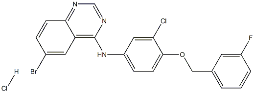 N-{3-CHLORO-4-[(3FLUOROBENZYL)OXY]PHENYL}-6-BROMO-4-QUINAZOLINAMINE HYDROCHLORIDE 结构式