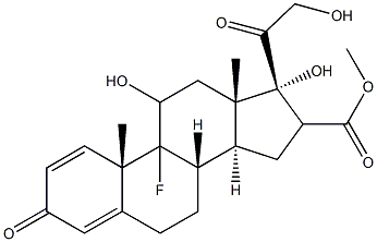 methyl 3,20-dioxo-9-fluoro-11,17,21-trihydroxy-1,4-pregnadiene-16-carboxylate 结构式