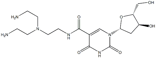 5-(N-(2-(N,N-bis(2-aminoethyl)amino)ethyl)carbamoyl)-2'-deoxyuridine 结构式