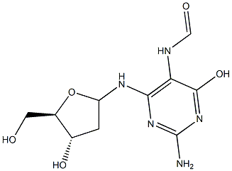 N6-(2-deoxy-erythro-pentofuranosyl)-2,6-diamino-4-hydroxy-5-formamidopyrimidine 结构式
