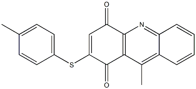 9-methyl-2-(4-tolylthio)-1,4-dihydroacridine-1,4-dione 结构式