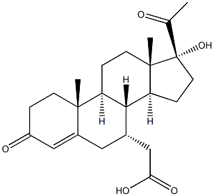 7 alpha-carboxymethyl-17-hydroxyprogesterone 结构式