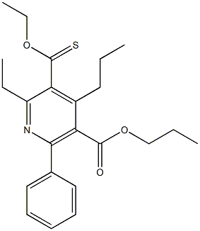 2,3-diethyl-4,5-dipropyl-6-phenylpyridine-3-thiocarboxylate-5-carboxylate 结构式
