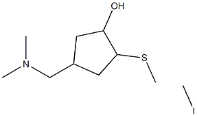 3-hydroxy-4-methylsulfanyl-1-N,N-dimethylaminomethylcyclopentane methiodide 结构式