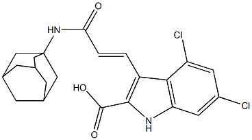 3-(2-(1-adamantylaminocarbonyl)ethenyl)-4,6-dichloroindole-2-carboxylic acid 结构式