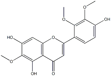 5,7,4'-trihydroxy-6,2',3'-trimethoxyflavone 结构式