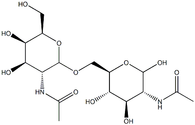 2-acetamido-6-O-(2-acetamido-2-deoxygalactopyranosyl)-2-deoxyglucopyranose 结构式