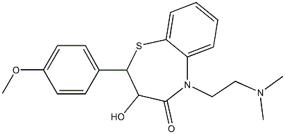 5-(2-(dimethylamino)ethyl)-2,3-dihydro-3-hydroxy-2-(4-methoxyphenyl)-1,5-benzothiazepin-4(5H)-one 结构式