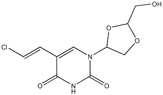 5-(2-chlorovinyl)-1-(2-(hydroxymethyl)-1,3-dioxolan-5-yl)uracil 结构式