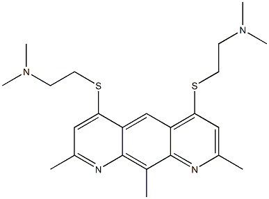 4,6-bis((dimethylaminoethyl)thio)-2,8,10-trimethylpyrido(3,2-g)quinoline 结构式
