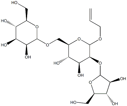 allyl 2-O-arabinofuranosyl-6-O-mannopyranosylmannopyranoside 结构式