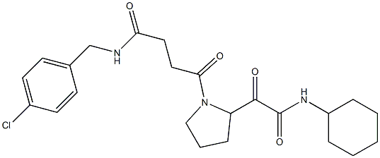 N-(4-chlorobenzyl)-4-(2-(2-cyclohexylamino-1,2-dioxoethyl)pyrrolidin-1-yl)-4-oxobutanamide 结构式