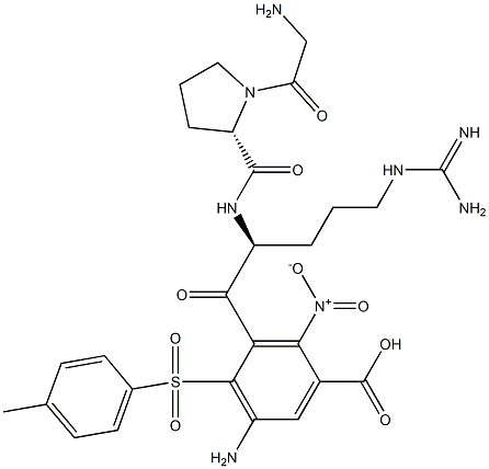 tosyl-glycyl-prolyl-arginyl-5-amino-2-nitrobenzoic acid 结构式