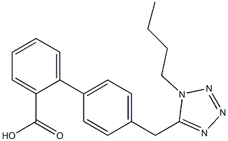 1-butyl-5-(4-(2'-carboxyphenyl)benzyl)tetrazole 结构式