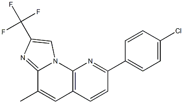 2-(4-chlorophenyl)-6-methyl-8-trifluoromethylimidazo(1,2-a)(1,8)naphthyridine 结构式