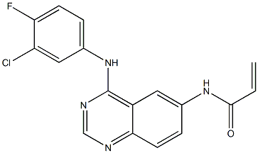 N-(4-(3-chloro-4-fluorophenylamino)quinazolin-6-yl)acrylamide 结构式