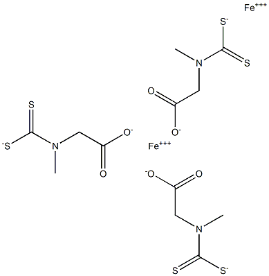 (N-dithiocarboxysarcosine)iron(III) 结构式