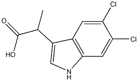 2-(5,6-dichloro-3-indolyl)propionic acid 结构式