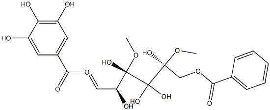 1-O-galloyl-6-O-(4-hydroxy-3,5-dimethoxy)benzoylglucose 结构式