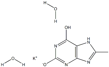 PURINE-2,6-DIOL,8-METHYL,MONOPOTASSIUMSALT,DIHYDRATE 结构式