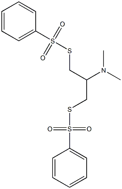 S,S'-(2-(DIMETHYLAMINO)TRIMETHYLENE)BIS(BENZENETHIOSULPHONATE) 结构式