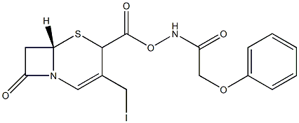 苯氧乙酰氨基-3-碘甲基头孢-4-羧酸 结构式