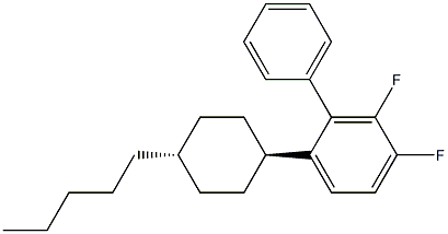 3,4-difluoro-1-(trans-4-pentylcyclohexyl)phenyl benzene 结构式