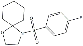 4-(4-fluorophenyl)sulfonyl-1-oxa-4-azaspiro[4.5]decane 结构式