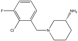 (3R)-1-(2-chloro-3-fluorobenzyl)piperidin-3-amine 结构式