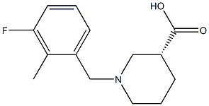 (3R)-1-(3-fluoro-2-methylbenzyl)piperidine-3-carboxylic acid 结构式