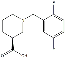 (3S)-1-(2,5-difluorobenzyl)piperidine-3-carboxylic acid 结构式