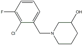 1-(2-chloro-3-fluorobenzyl)piperidin-3-ol 结构式