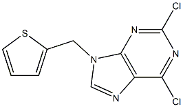 2,6-dichloro-9-(thiophen-2-ylmethyl)-9H-purine 结构式
