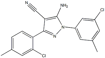 5-amino-1-(3-chloro-5-methylphenyl)-3-(2-chloro-4-methylphenyl)-1H-pyrazole-4-carbonitrile 结构式