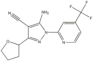 5-amino-3-(tetrahydrofuran-2-yl)-1-[4-(trifluoromethyl)pyridin-2-yl]-1H-pyrazole-4-carbonitrile 结构式