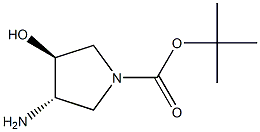 1-TERT-BUTOXYCARBONYL-TRANS-3-AMINO-4-HYDROXYPYRROLIDINE 结构式