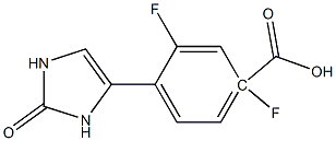 1,3-DIHYDRO-IMIDAZOL-2-ONE-5-(2,4-DIFLUOROPHENYL)-4-CARBOXYLIC ACID 结构式