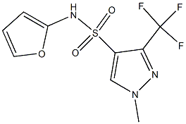 N4-FURAN-2-YL-1-METHYL-3-(TRIFLUOROMETHYL)-1H-PYRAZOLE-4-SULFONAMIDE 结构式