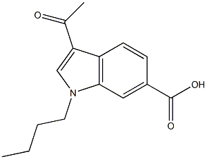 3-ACETYL-1-BUTYLINDOLE-6-CARBOXYLIC ACID 结构式