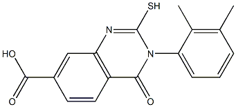 3-(2,3-DIMETHYLPHENYL)-2-MERCAPTO-4-OXO-3,4-DIHYDROQUINAZOLINE-7-CARBOXYLIC ACID 结构式