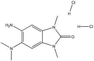 5-AMINO-6-DIMETHYLAMINO-1,3-DIMETHYL-1,3-DIHYDRO-BENZOIMIDAZOL-2-ONE DIHYDROCHLORIDE 结构式