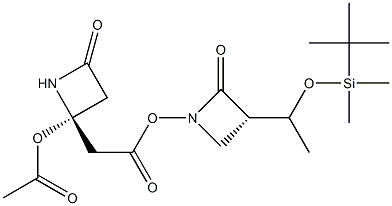 4-ACETOXYAZETIDINONE(3S,4R)-4-ACETOXY-3-[(R)-1-(TERT-BUTYLDIMETHYLSILYLOXY)ETHYL]AZETIDIN-2-ONE 结构式