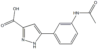 5-(3-ACETYLAMINOPHENYL)-1H-PYRAZOLE-3-CARBOXYLIC ACID, 95+% 结构式