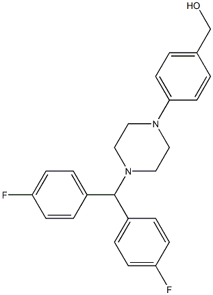 (4-{4-[BIS(4-FLUOROPHENYL)METHYL]PIPERAZIN-1-YL}PHENYL)METHANOL, 95+% 结构式