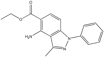 ETHYL 4-AMINO-3-METHYL-1-PHENYL-1H-INDAZOLE-5-CARBOXYLATE 结构式