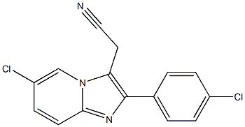 6-CHLORO-2-(4-CHLOROPHENYL)IMIDAZO[1,2-A]PYRIDINE-3-ACETONITRILE 结构式