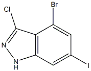 4-BROMO-6-IODO-3-CHLOROINDAZOLE 结构式