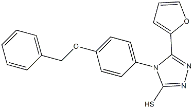 4-(4-(BENZYLOXY)PHENYL)-5-(FUR-2-YL)-1,2,4-TRIAZOLE-3-THIOL 结构式